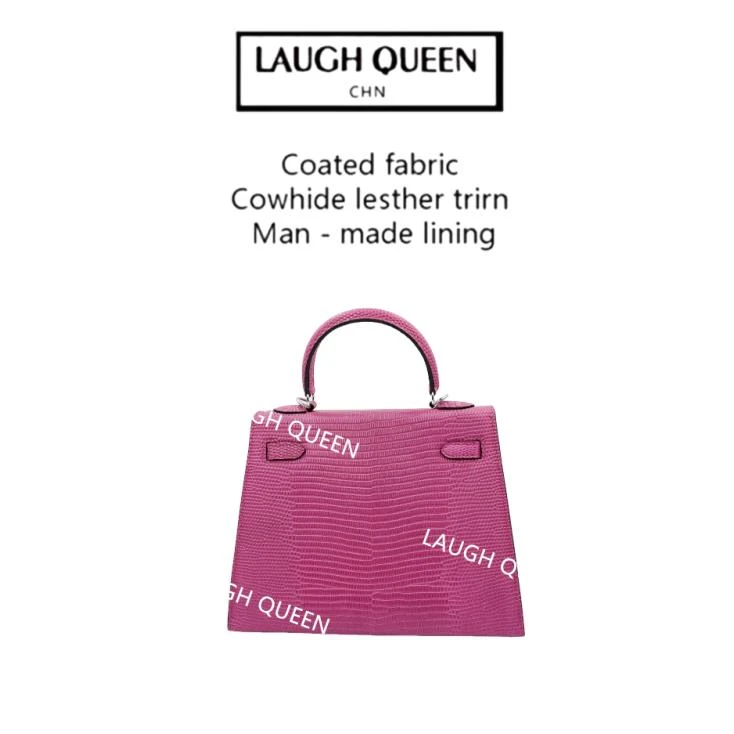 Laugh Queen手工打造真皮女士新款包气质钻扣10142 粉色紫色