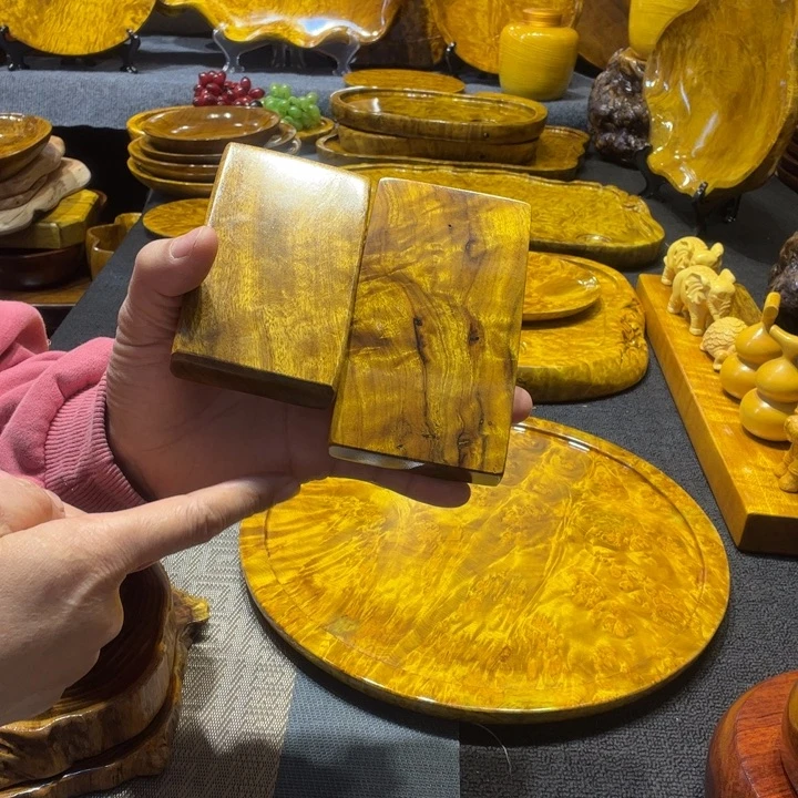 明***德金实木金丝楠木杯垫2个