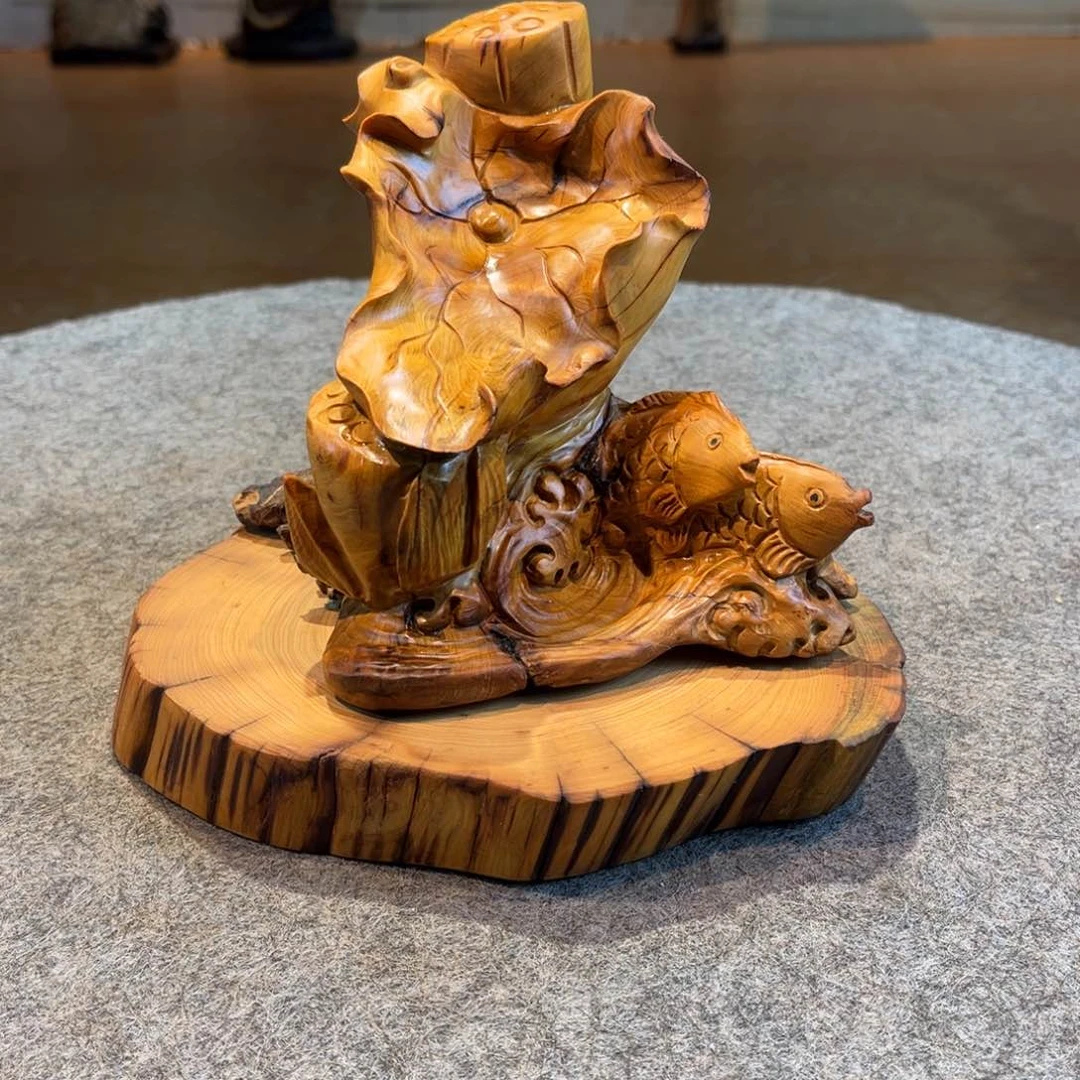 柏木（崖柏）珂**查根雕摆件工艺品