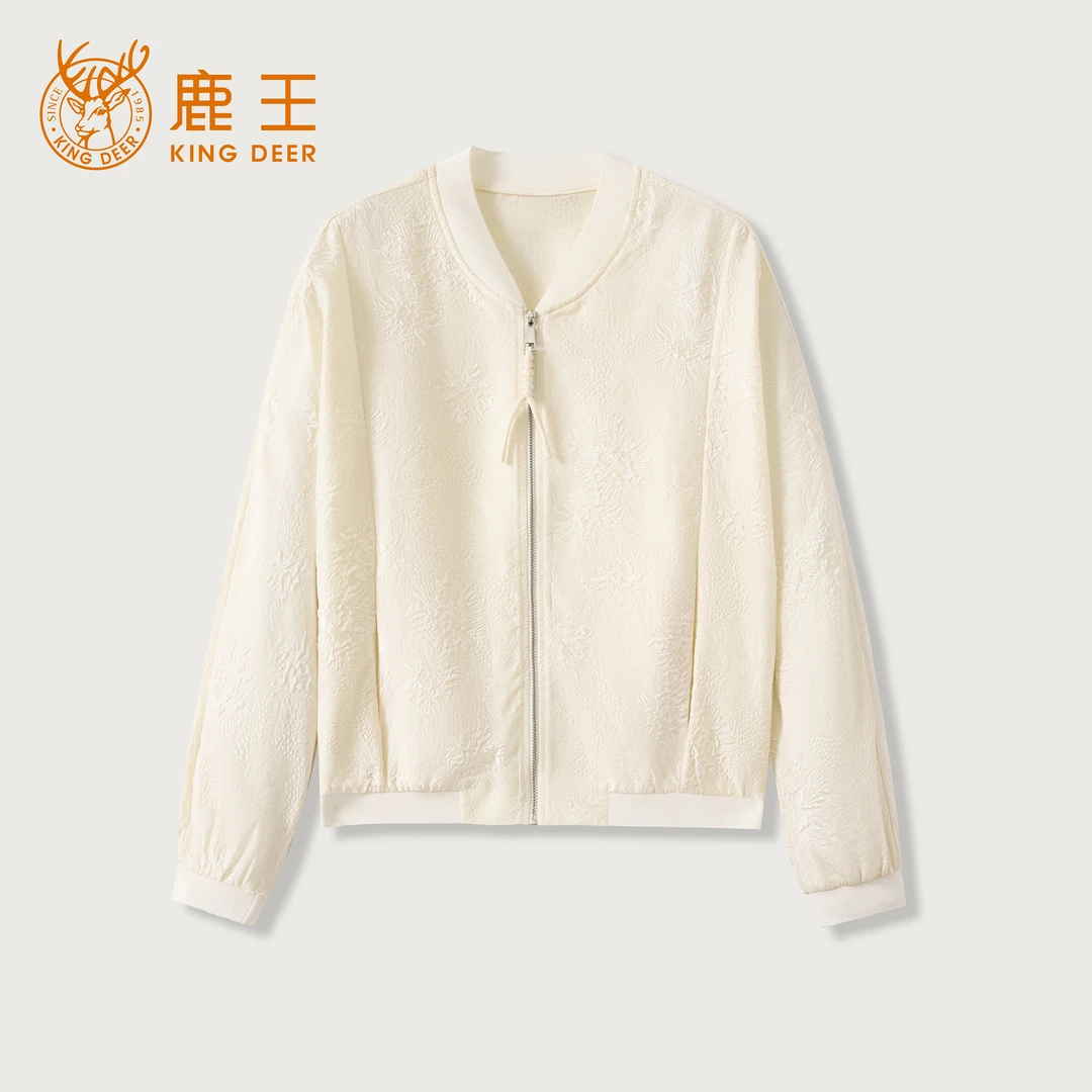 King Deer/鹿王春季刺绣棒球服短款外套复古设计休闲夹克L805007