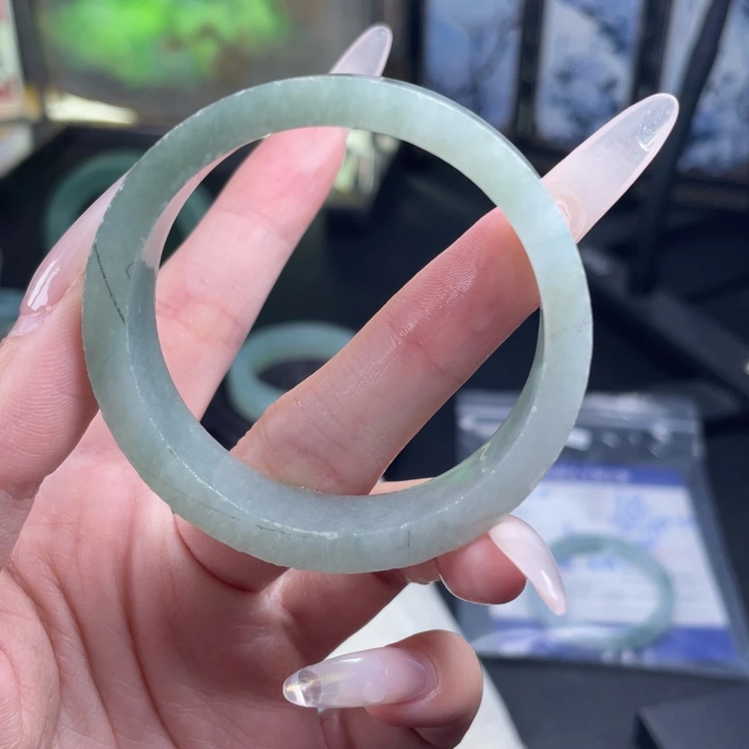 定制翡翠未镶嵌童镯纹裂漏
