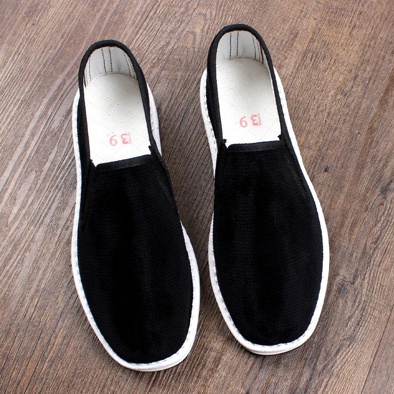 2025新款老北京布鞋男高端千层底透气灯芯绒软底不累脚一脚蹬防滑