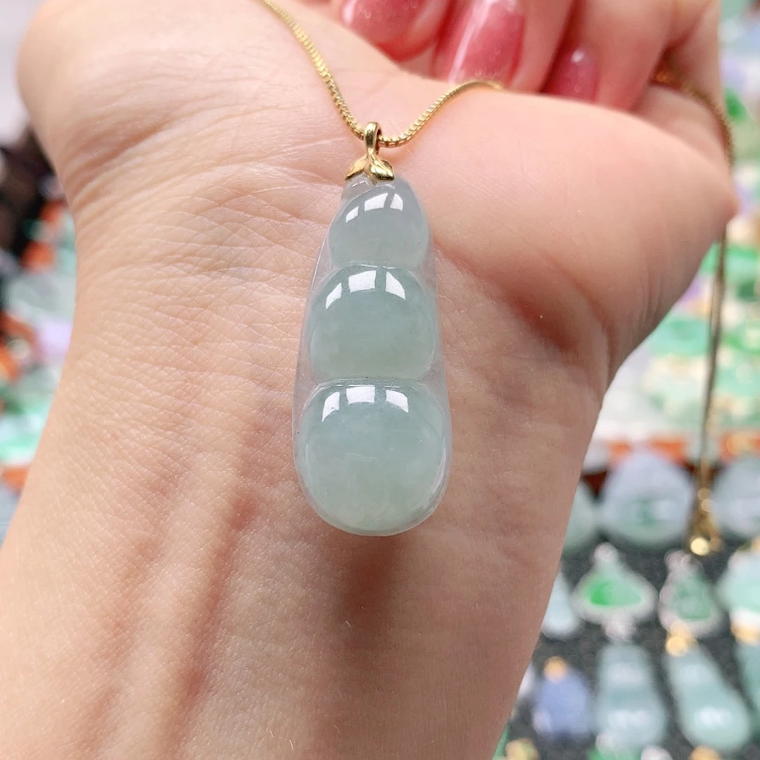 吊坠(不含链)18K金镶嵌翡翠