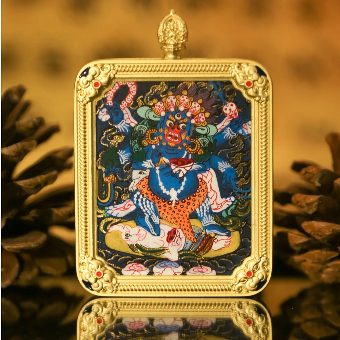 【布达拉文创】纯手绘唐卡原矿原料大黑天