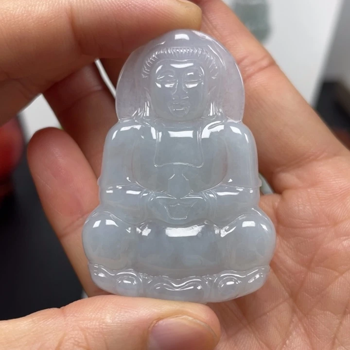 翡翠未镶嵌颈饰天然缅甸翡翠A货观音53号