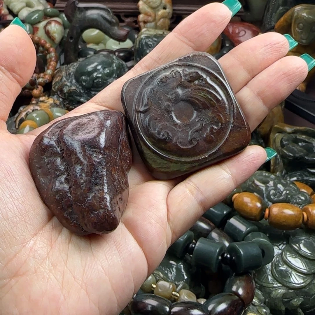 岫岩河磨玉（透闪石质玉）手把未镶嵌