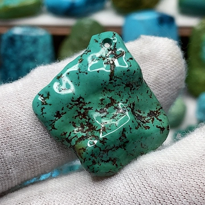 绿松石未镶嵌天然原矿 地大质检