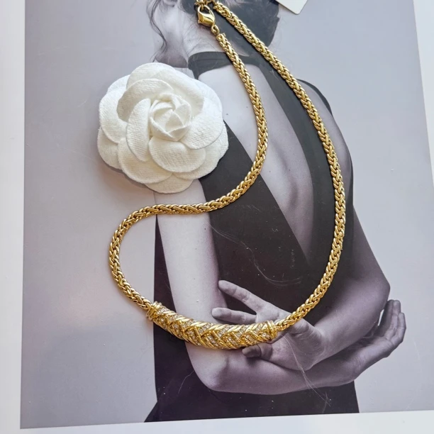 95新 DIOR/迪奥 迪奥重工密镶宽版项链