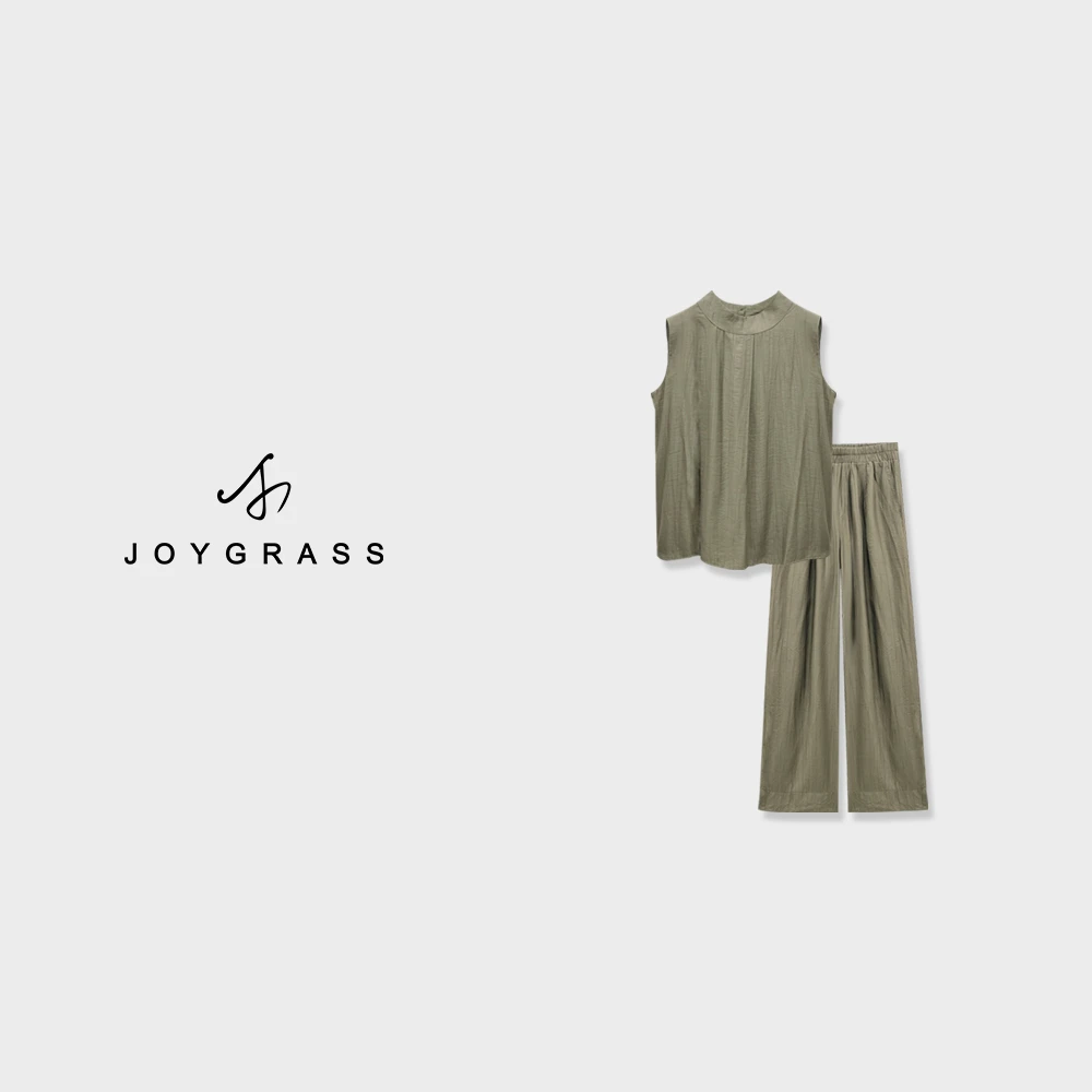 JOYGRSS【云逸弧光·雾纱】通勤阔腿裤套装TZ-05578