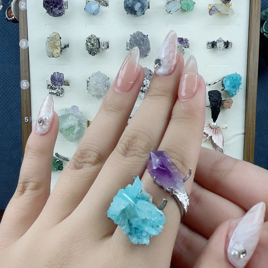 K***e仿水晶纯铜戒指耳钉