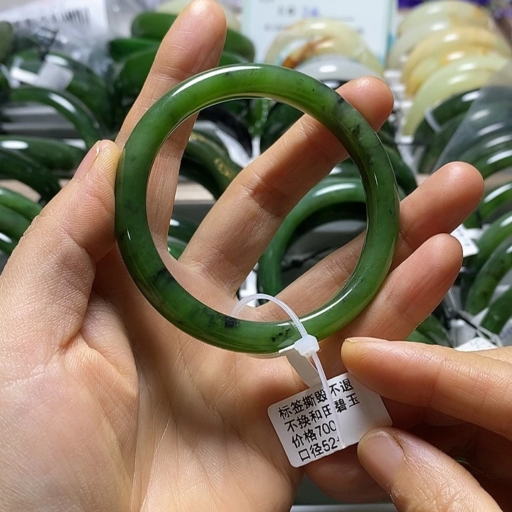 和田玉（碧玉）未镶嵌手镯细条52