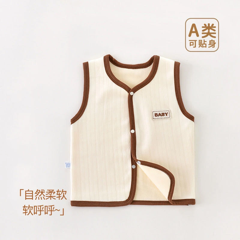 豆丁虎福利宝宝双面绒马甲春秋款婴儿保暖背心内穿贴身坎肩保暖