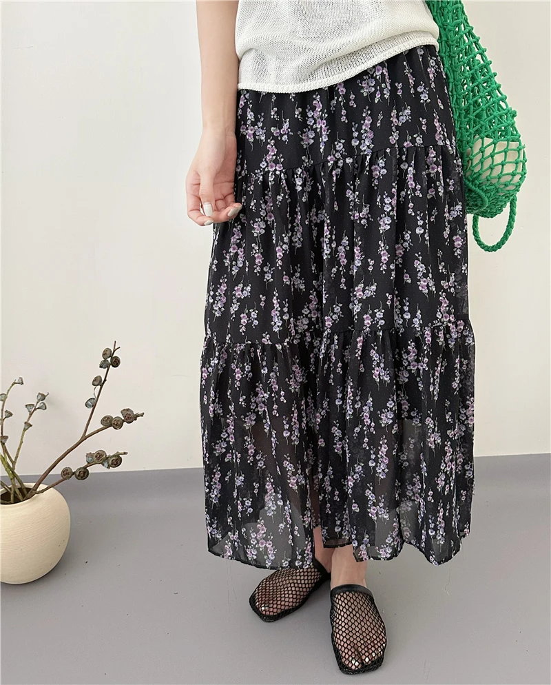 碎花通勤风半身裙花型半裙显瘦休闲夏季中长款