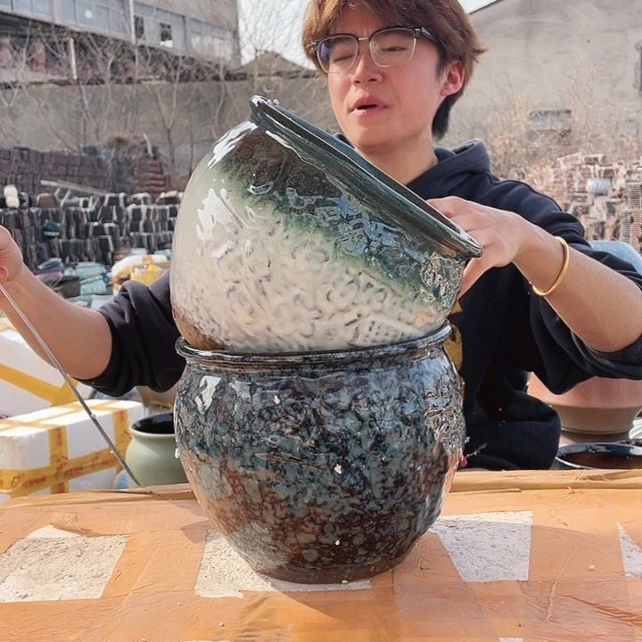 无铅玻璃宜兴紫砂花盆