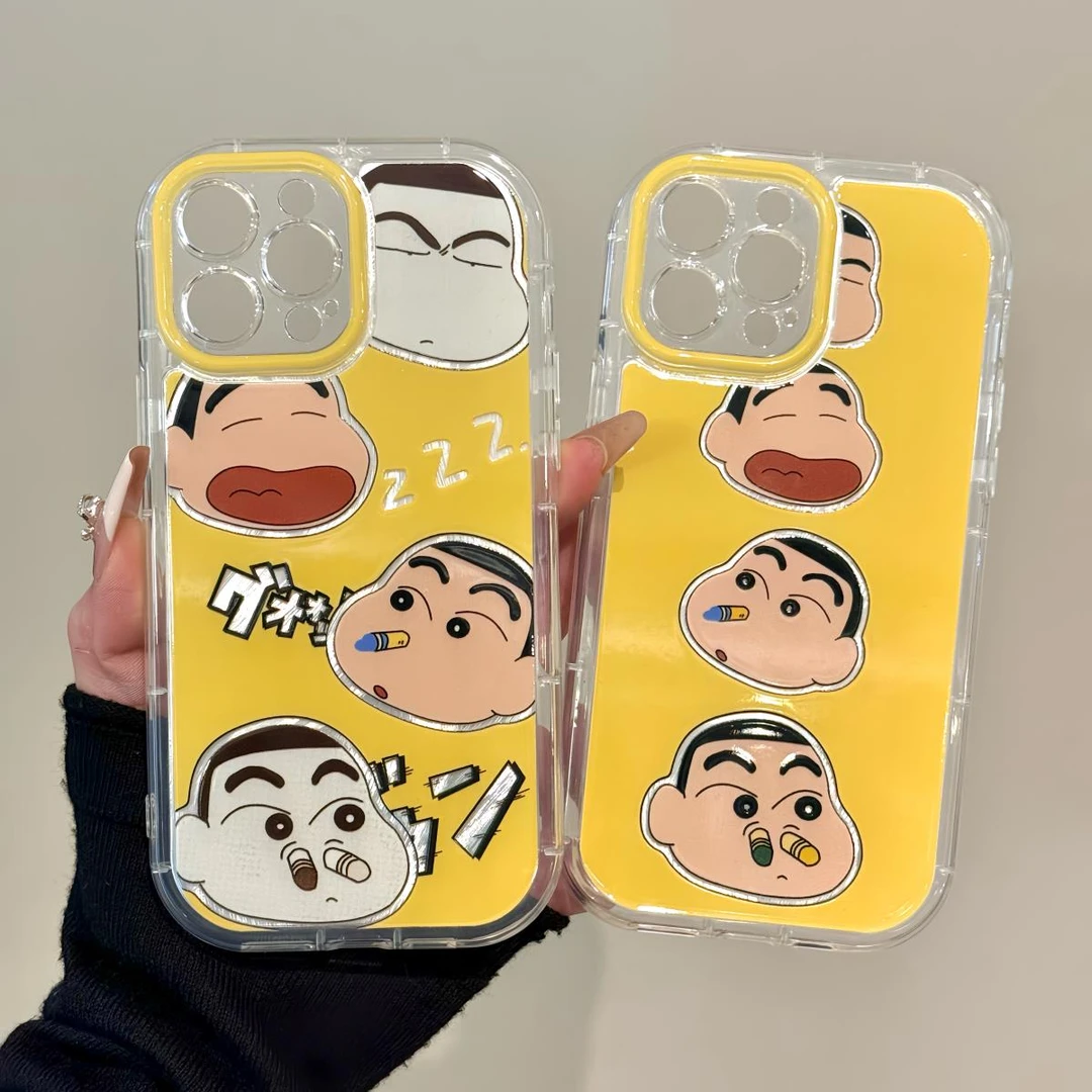 文字小新表情适用苹果16promax泡芙羽纱手机壳iPhone15华为mate60