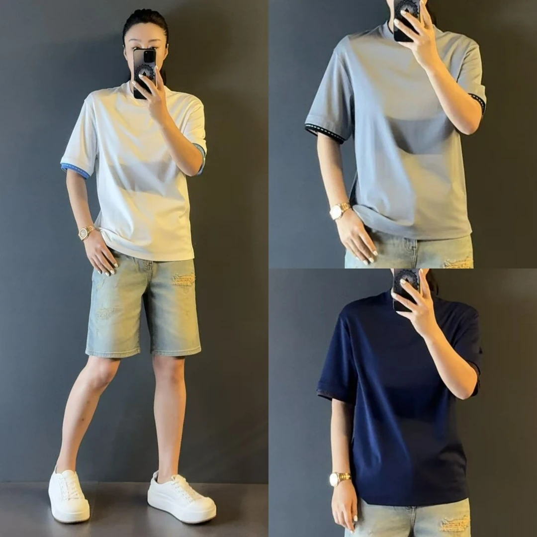 【宠粉款】男士假两件短袖5443夏季款男装莫代尔棉休闲短袖/严