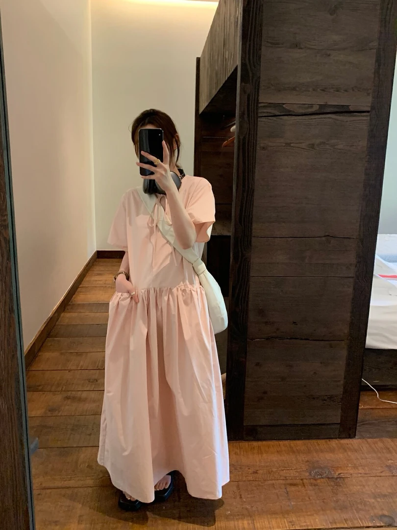 oioi韩版女装连衣裙夏季2025年新款气质显瘦韩系设计感不规则