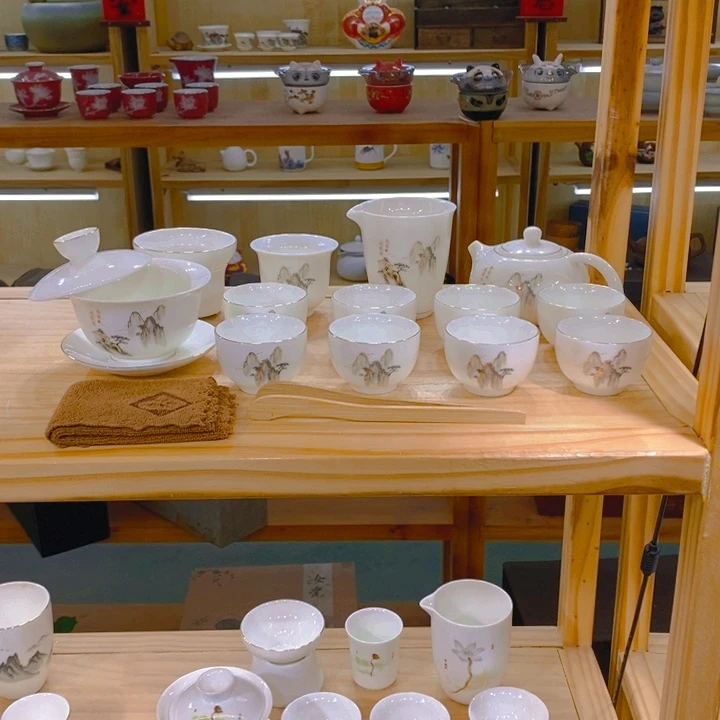 【不止】羊脂玉瓷茶具套装