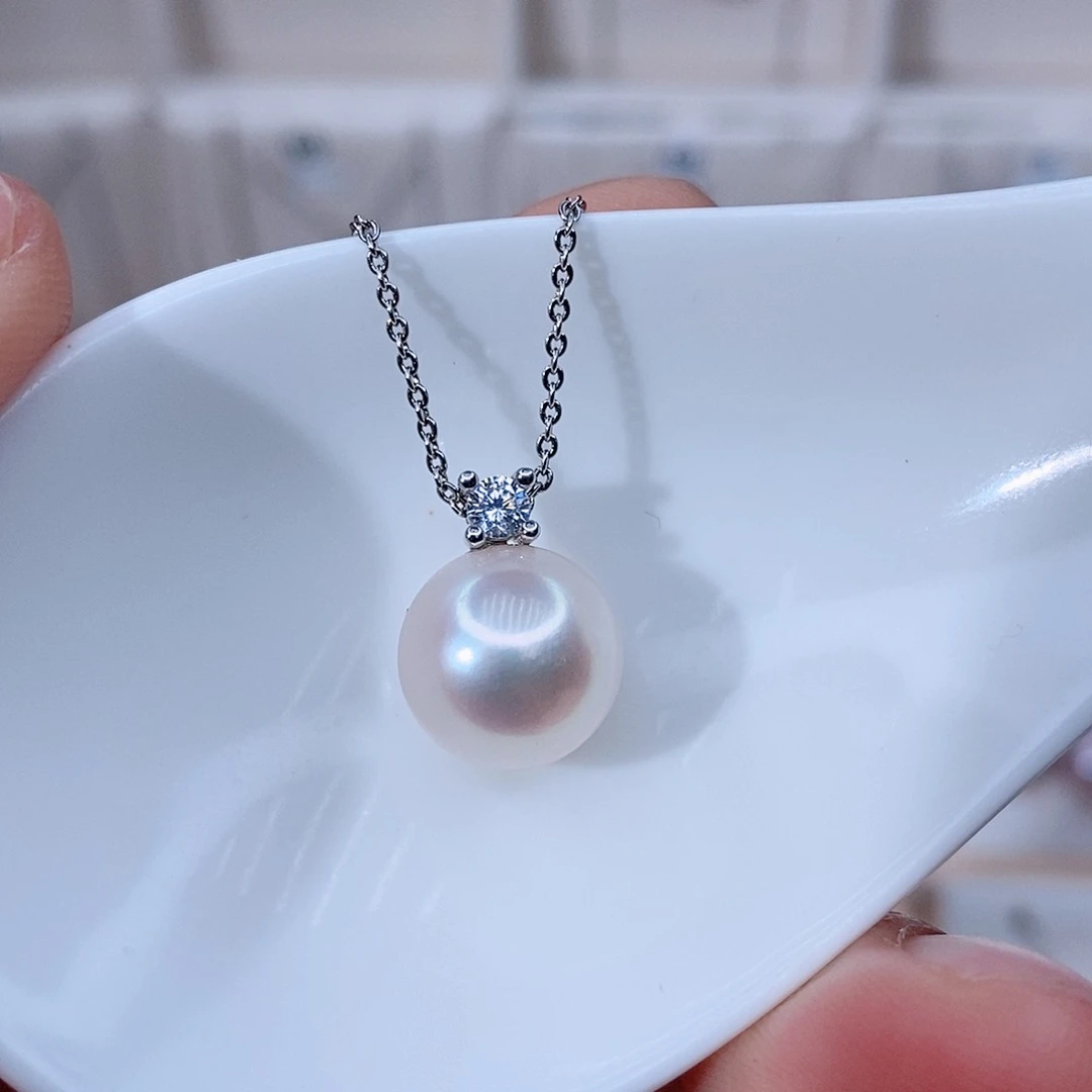 颈饰银S925镶嵌淡水珍珠