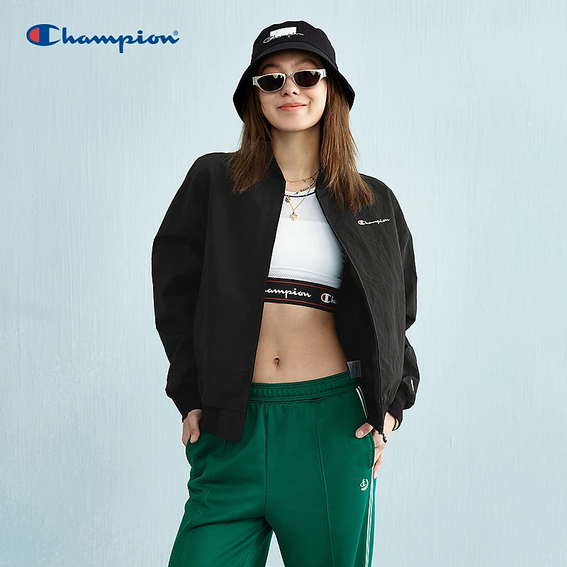 【美式夹克】Champion冠军25春夏新品流光风刺绣草写logo棒球外套