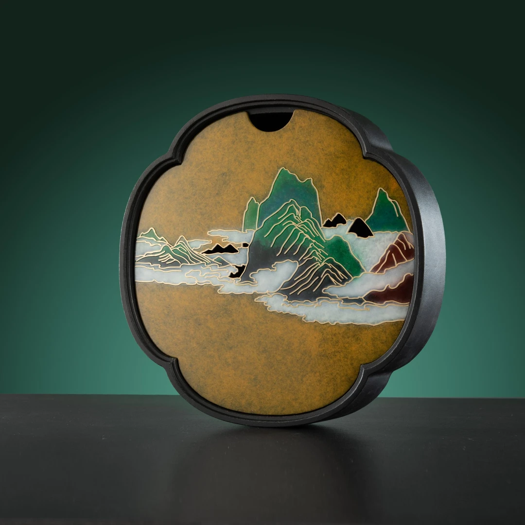 朱炳仁【云上青山铜茶盘】铜茶盘手工中式茶道创意家用送礼托盘圆形