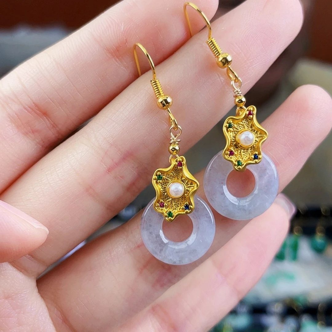 翡翠未镶嵌耳饰饰品