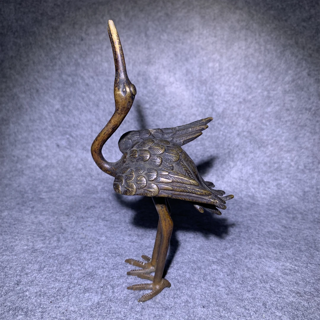 清代仙鹤铜摆件/山东省传承文物商店库出/051205