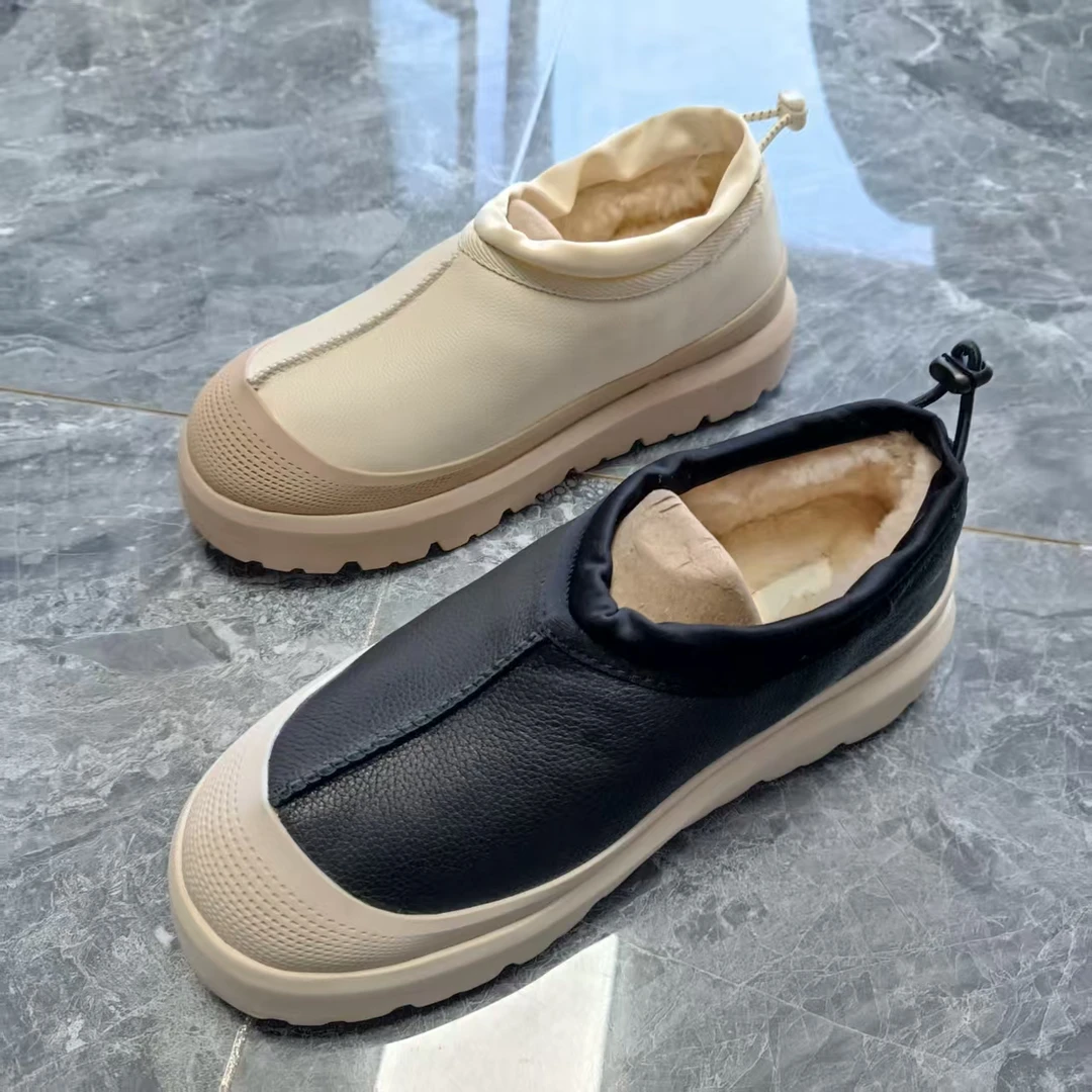 U冬季防滑休闲鞋时尚雪地靴短靴男款休闲风加绒（运动鞋尺码）