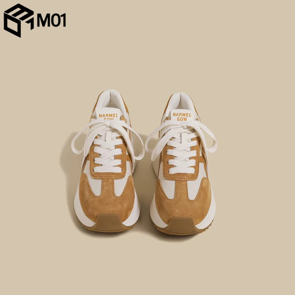 M01厚底阿甘鞋女20255春季新款小白鞋复古超火德训休闲运动老爹鞋