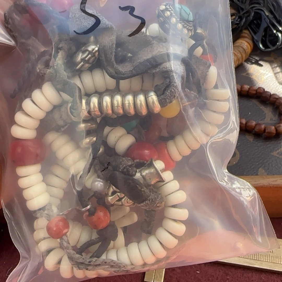 玻璃DIYM**瑞藏弟出品，藏区老念珠白色琉璃配饰