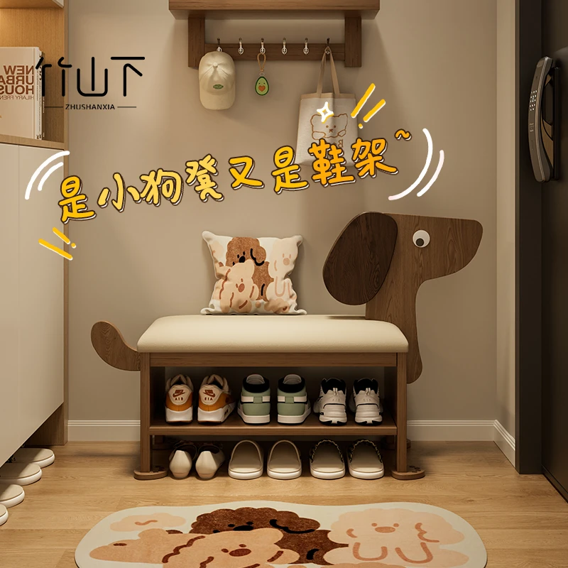实木换鞋凳门口可坐网红款家用轻奢凳子现代创意简约经济型穿鞋凳