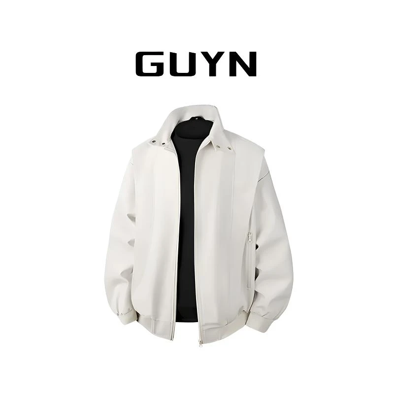 【品牌正品现货】GUYN美式立领男士夹克春秋新款休闲百搭潮流外套