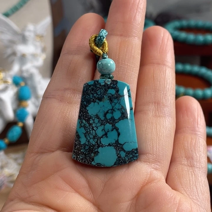 未镶嵌绿松石项链平安无事牌14.22克