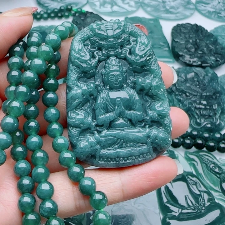 翡翠未镶嵌颈饰多样性发货天然A货翡翠