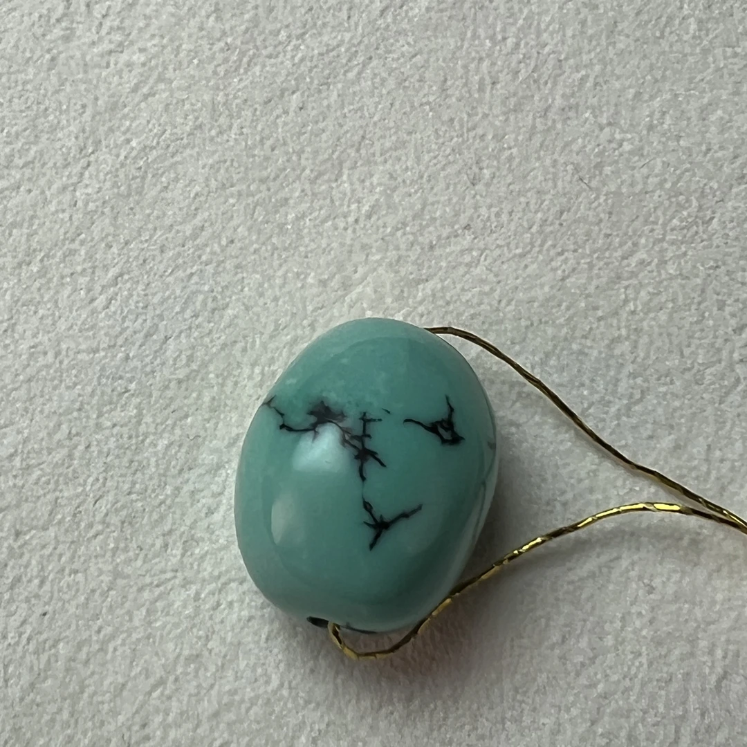 充填绿松石绿松石随形水滴吊坠