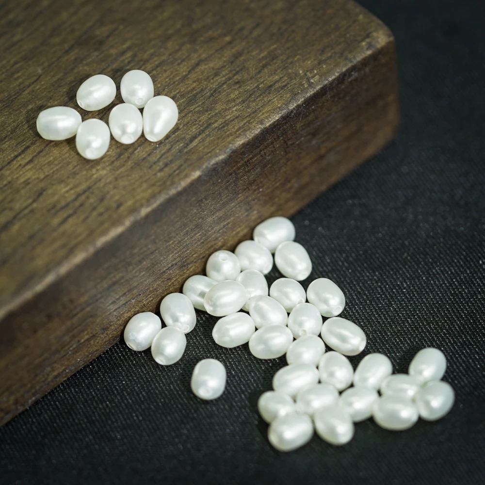 【发10个】4.5*3.5MM珍珠散珠DIY文玩珠宝ZZ15