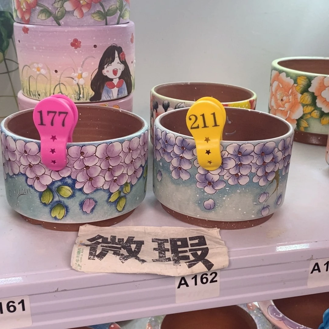 紫砂花盆红陶手绘花盆