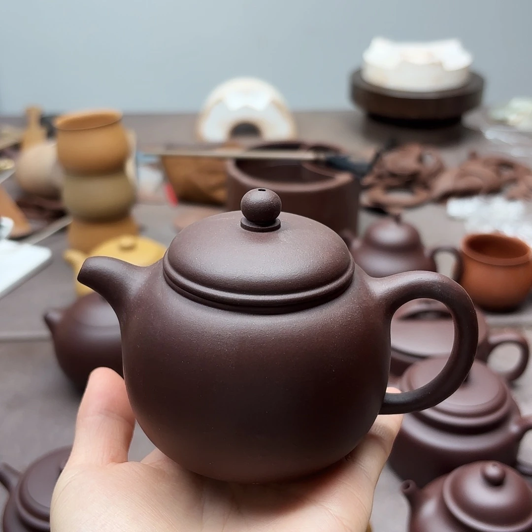 茶壶紫砂紫砂壶紫泥匏尊200cc微瑕