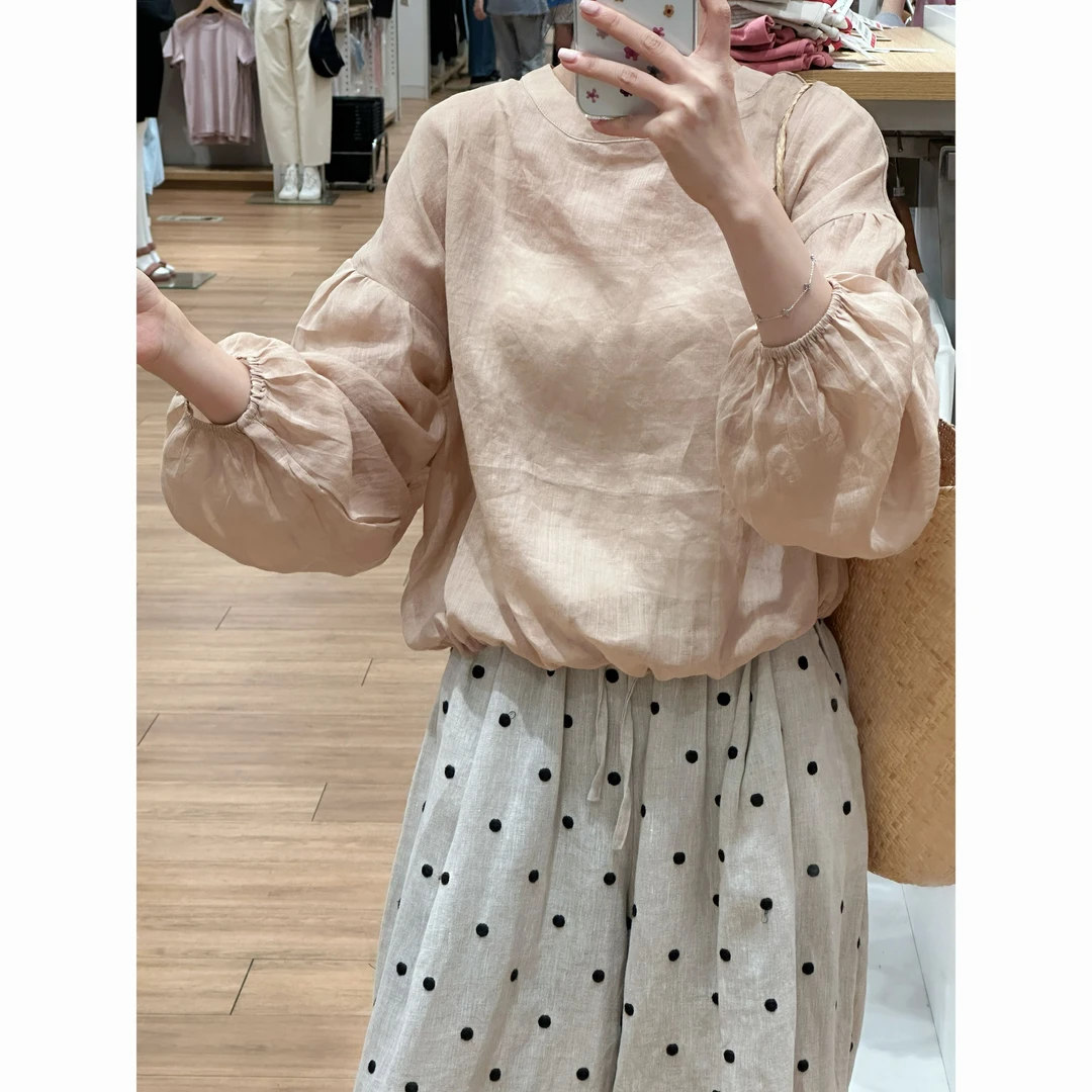 【歡囍夏季清仓】宽松型通勤灯笼袖成人衬衫娃娃衫泡泡袖设计感