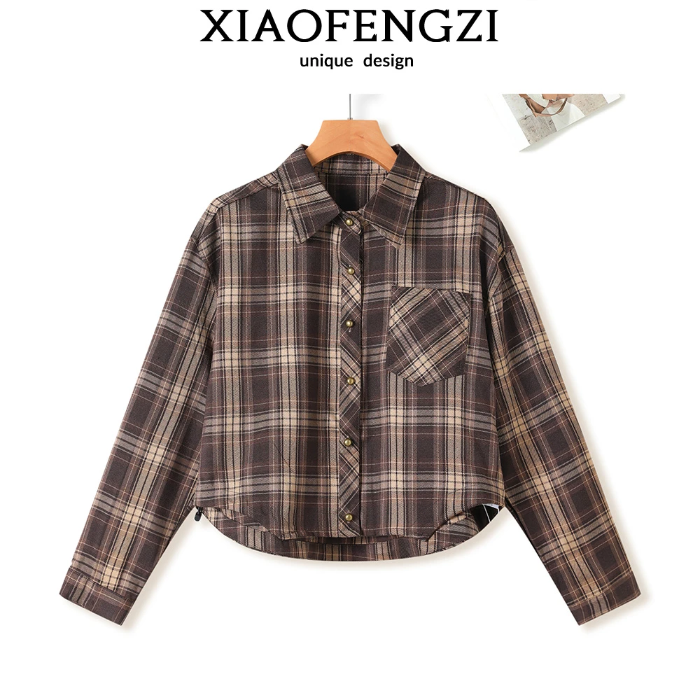 “越洋情书”品牌定制~细节控必入！超百搭时尚休闲格子衬衣开衫女