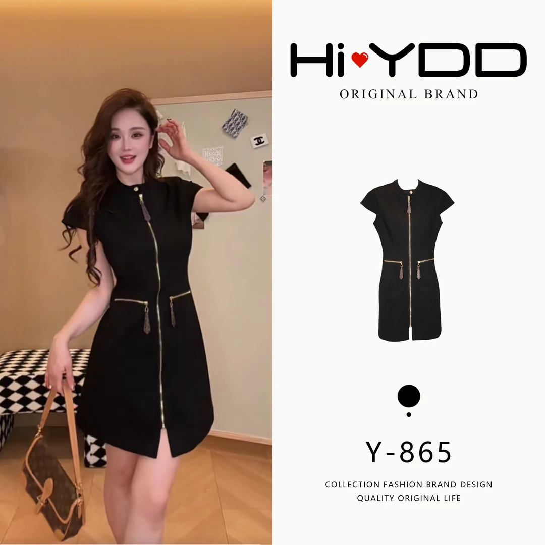 YDD•「Y-865」夏新修身显瘦温柔气质赫本风拉链女高定连衣裙AZ-9036