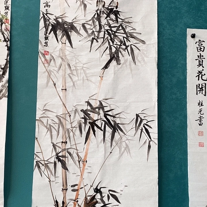 国画三尺手绘竹子