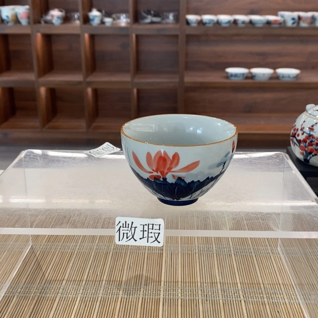 釉下彩老陶泥手工绘制