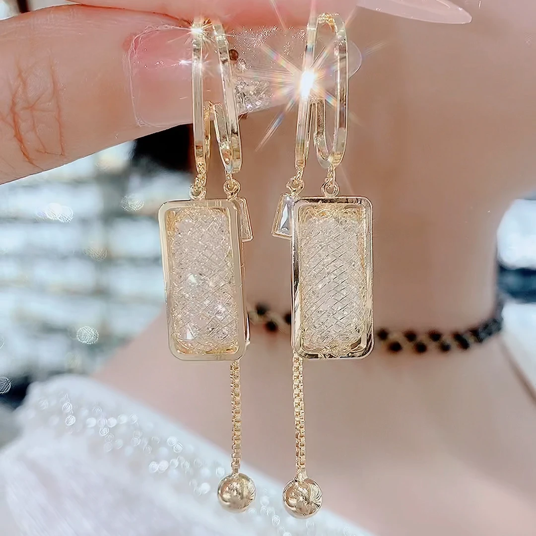 铜合金玻璃耳饰 317-潮流S925银针法式明艳洋气经典灵动耳环耳圈