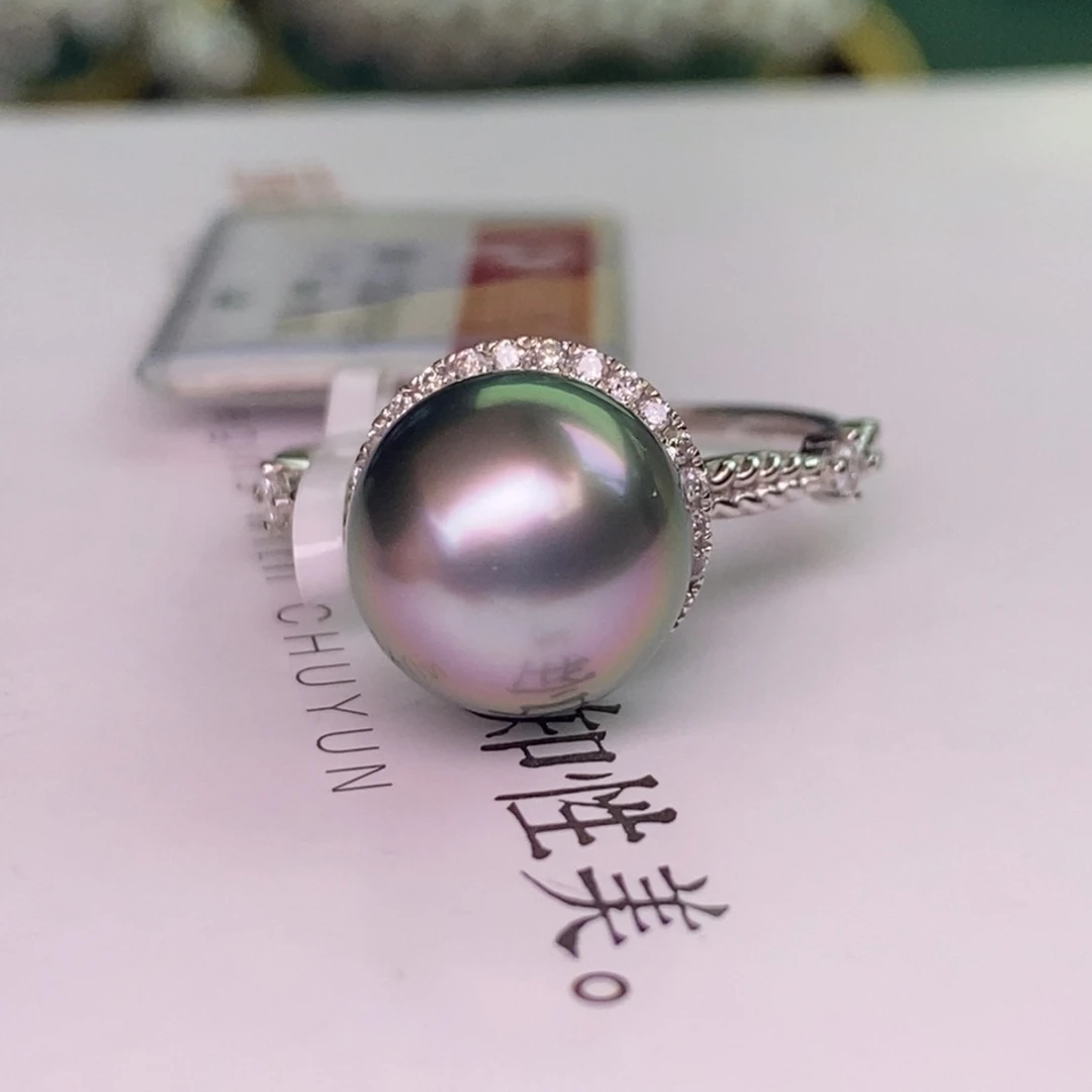 18K金镶嵌戒指海水珍珠