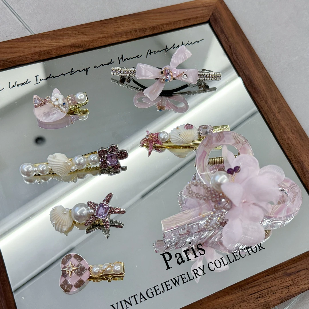 重工原创定制款发饰边夹气质甜美高级感边夹