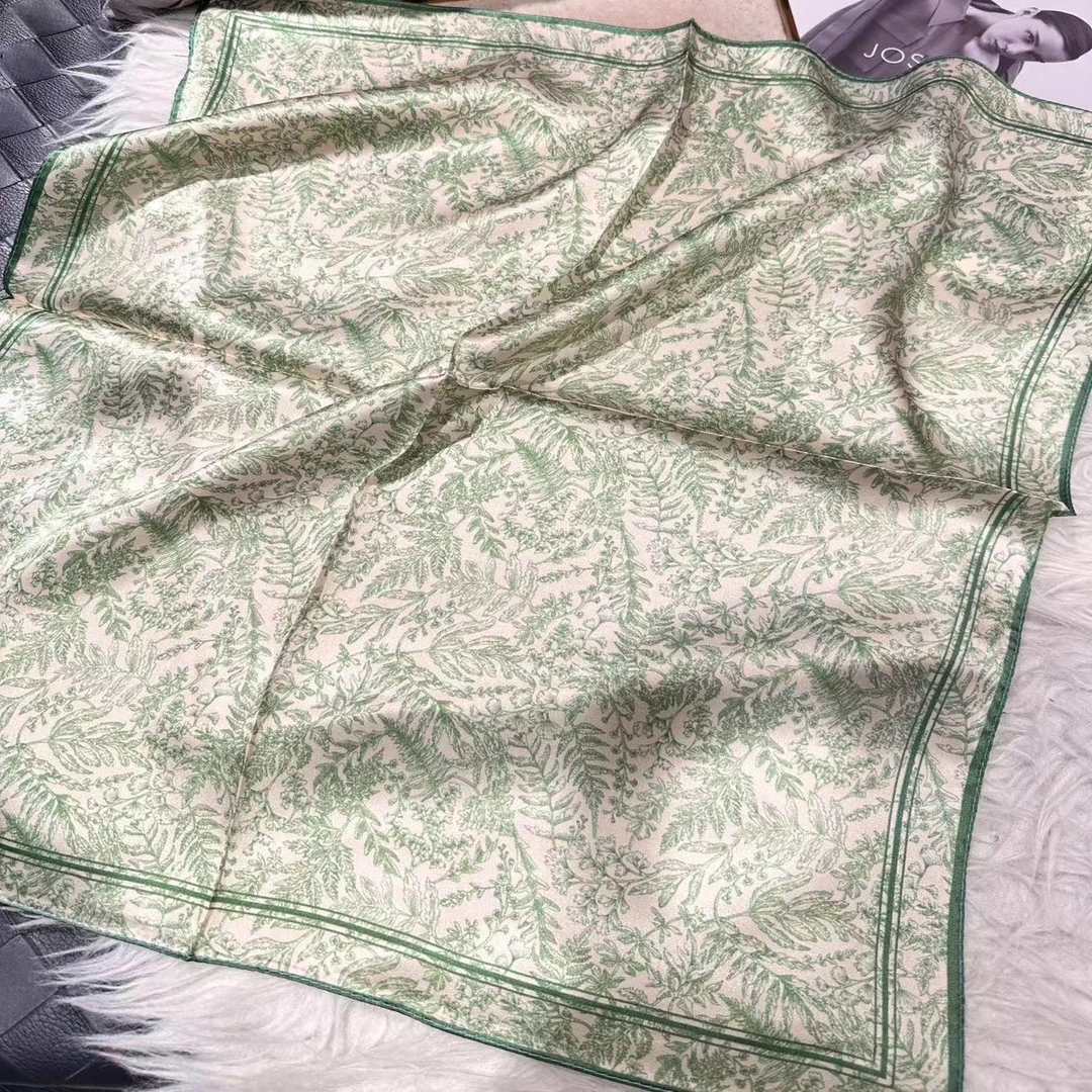 【春意】53cm100%桑蚕丝12姆米素绉缎丝巾围巾小方巾礼物