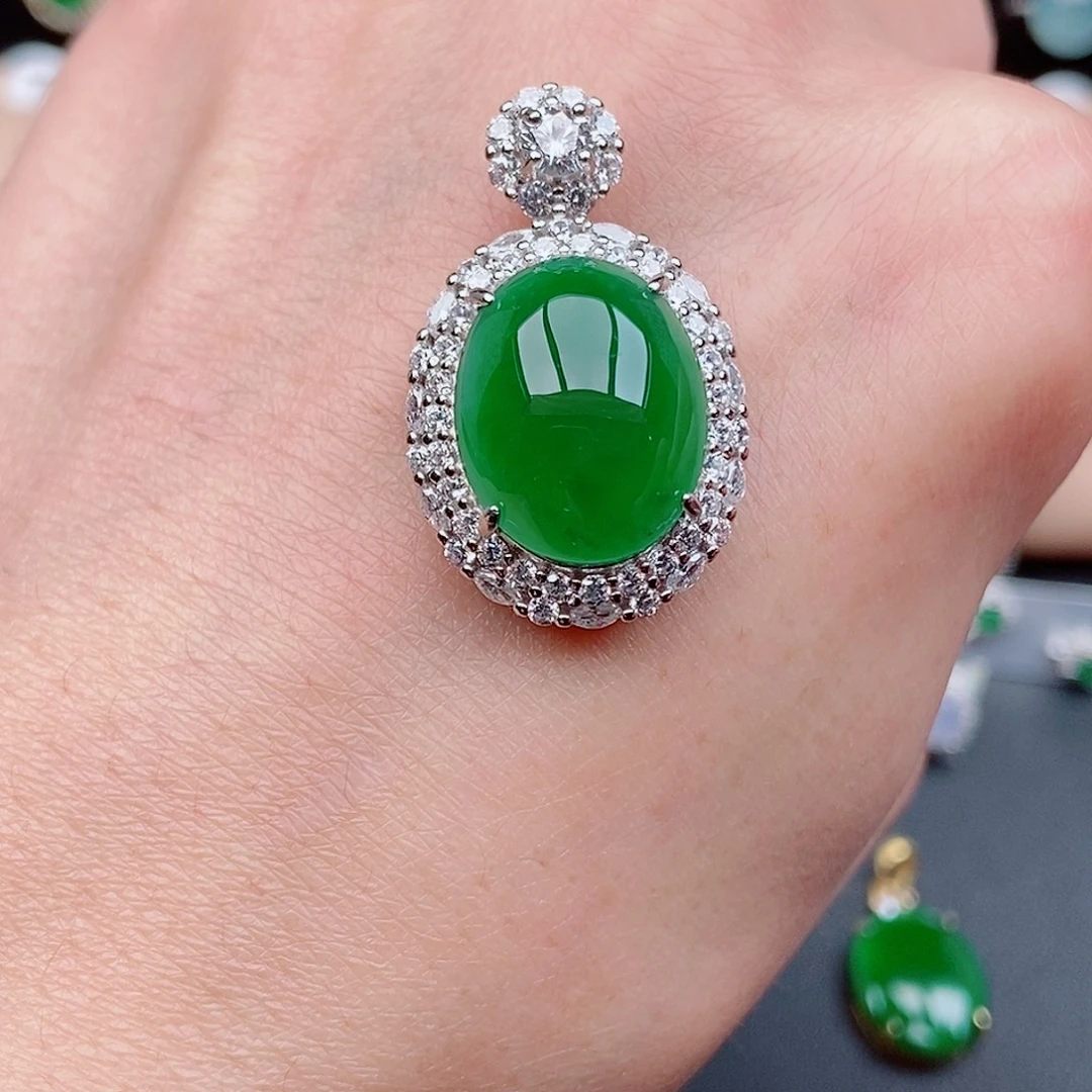 翡翠银S925镶嵌戒指