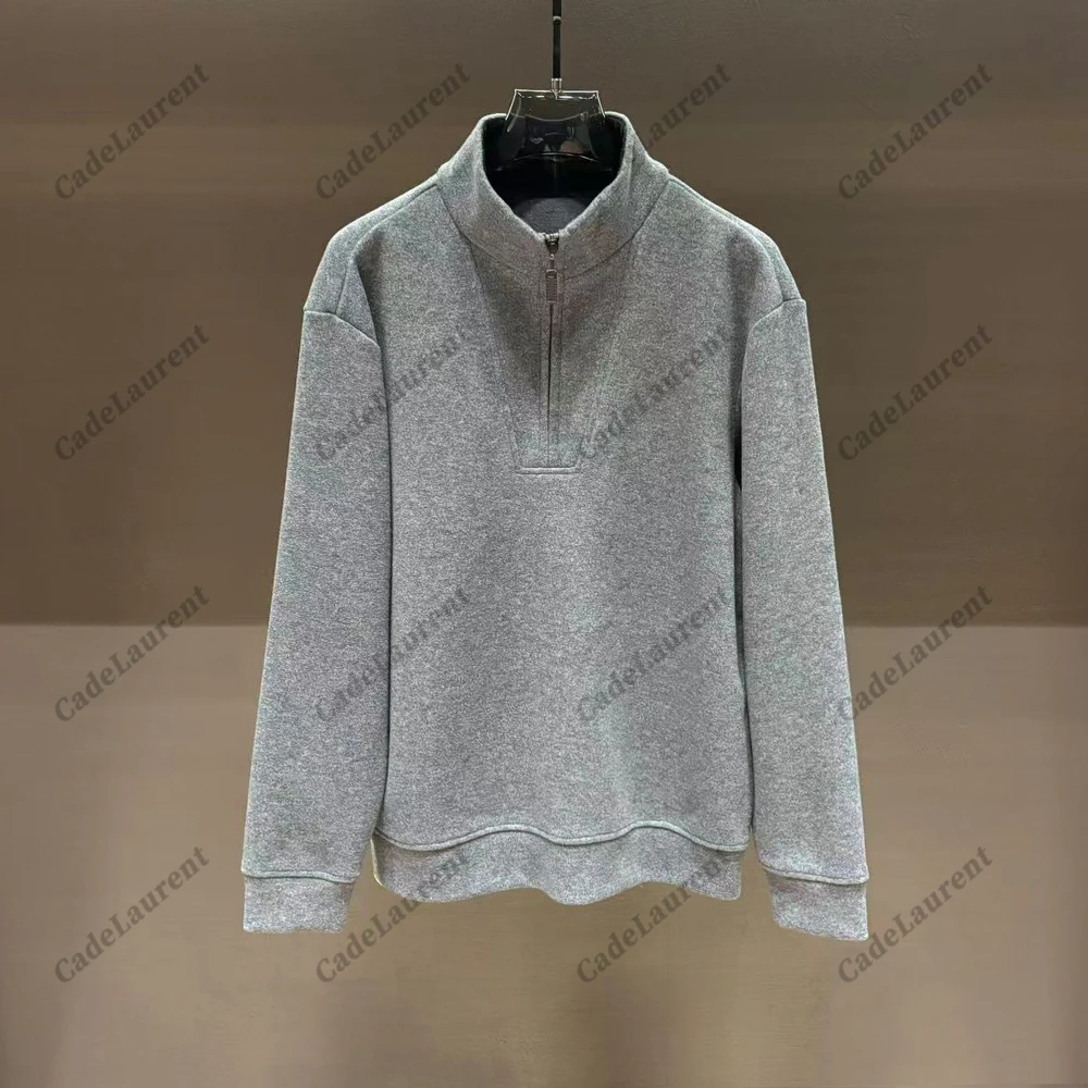 早冬上新丨秋冬加厚羊毛混纺空气感极简风立领百搭男卫衣BG-5218