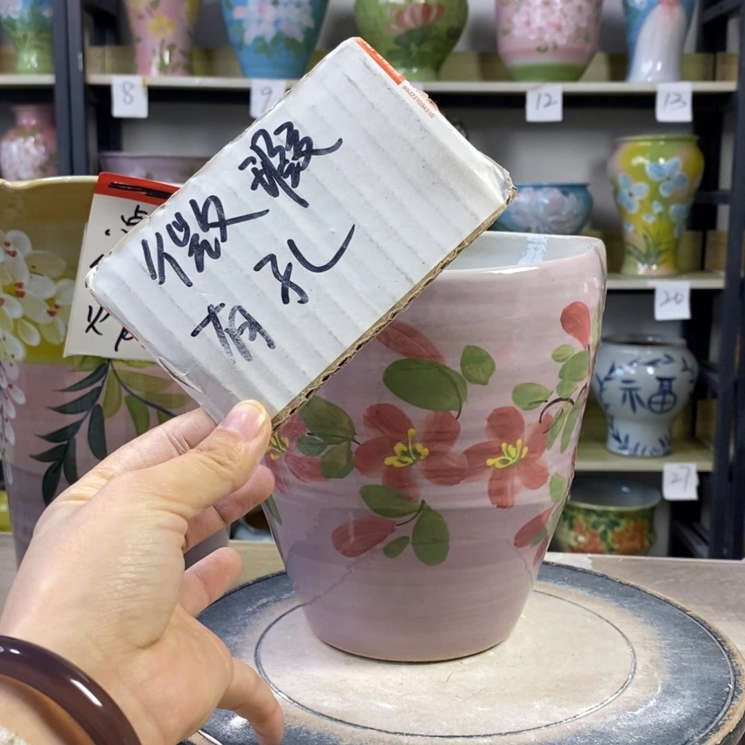 景德镇手工手绘陶瓷花盆